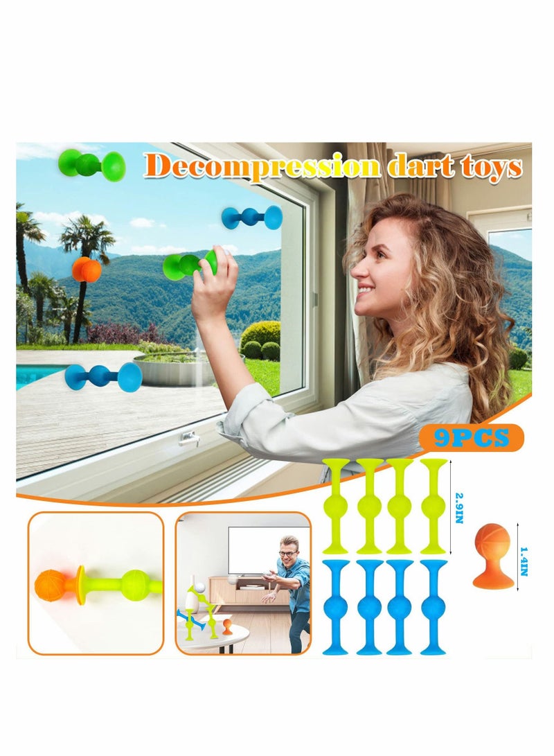 Excefore Pop Sucker Toys,  Silicone Target Marker and Darts Funny Toy Set, Outdoor Competitive Games, Release Stress Family Interactive Toy, for Glass, Metal, Plastic and Multiple Surfaces - Image 5