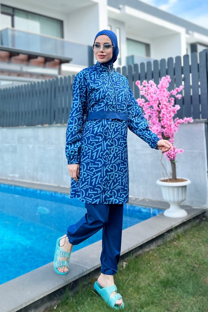 Remsa Mayo Remsa Swimsuit Parachute Full Covered Hijab Swimsuit R081 Atlantic  - Image 1
