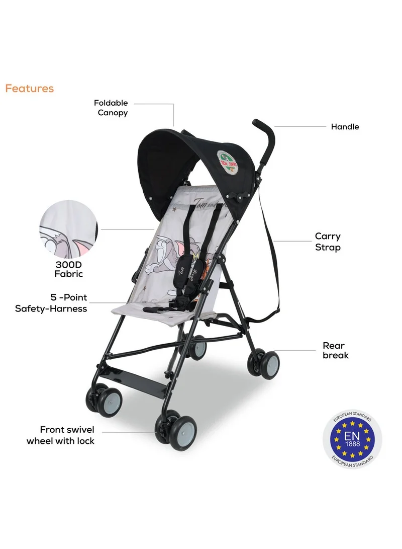 وارنر بروس Tom&Jerry Lightweight Buggy Stroller 3-36 Months, Multicolor Rear Breaks, Shoulder Strap And More