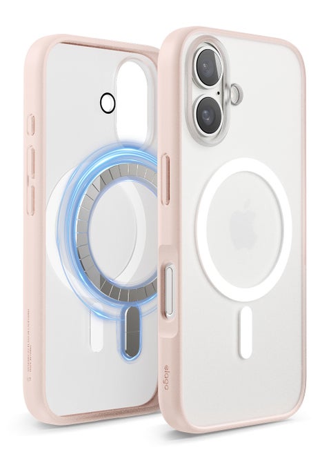 Magnetic Hybrid for iPhone 16 Compatible with MagSafe Case Cover - Soft Feeling Clear Lovely Pink