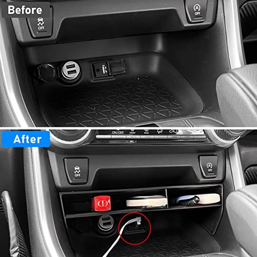 Jaronx Compatible with Toyota RAV4 Center Console Organizer 2025 2024 2023 2022 2021 2020 2019,Upgraded Large Slots Console Storage Tray RAV4 Accessories - Image 2
