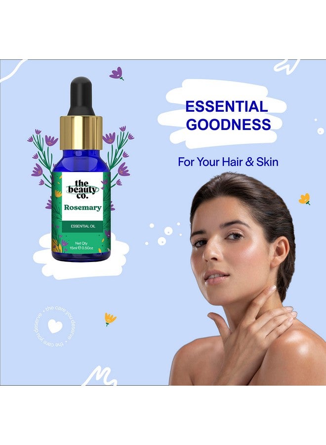 The Beauty Co. Rosemary Essential Oil For Hair Growth & Acne Control 15 Ml, Thick & Voluminous Hair, Premature Greying & Scalp Nourishment, Acne Control, Blackhead Removal, Women-Girls - Image 2
