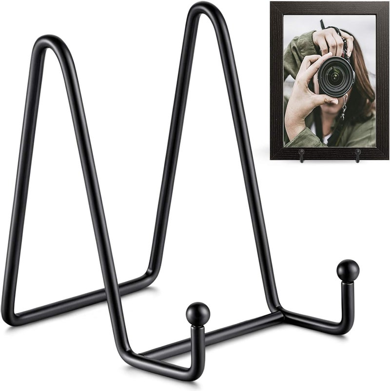 TRLife Plate Stands for Display - 4.5 Inch Plate Holder Display Stand + Metal Frame Holder Stand for Picture, Decorative Plate, Book, Photo Easel (2 Pack) - Image 1