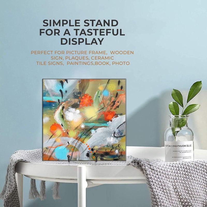 TRLife Plate Stands for Display - 4.5 Inch Plate Holder Display Stand + Metal Frame Holder Stand for Picture, Decorative Plate, Book, Photo Easel (2 Pack) - Image 3