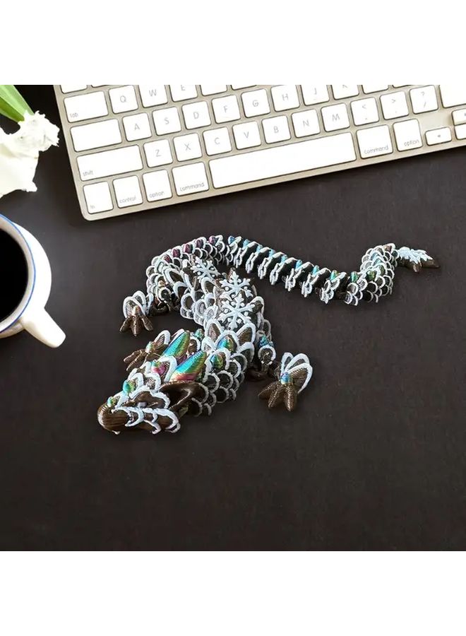 Snowflake Dragon 3D Printed Heart PLA Decor For Bedroom Aquarium Fantasy Gift - Image 1