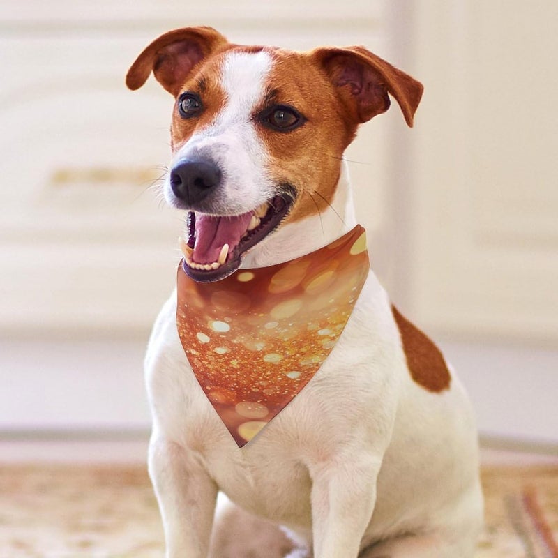 Light Orange Pet Scarf Adjustable Pet Accessories Triangular Scarf Washable Floral Print Puppy Bib Bandana Stylish Comfortable Cat Scarves for Holiday Scarfs - Image 3