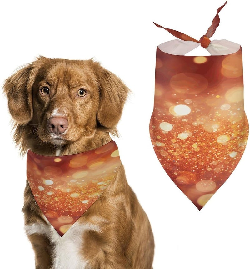 Light Orange Pet Scarf Adjustable Pet Accessories Triangular Scarf Washable Floral Print Puppy Bib Bandana Stylish Comfortable Cat Scarves for Holiday Scarfs - Image 1