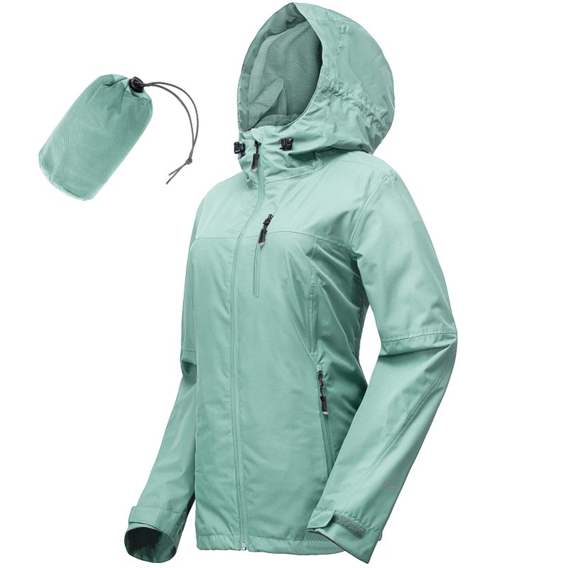 33,000ft Packable Rain Jacket Women Lightweight Waterproof Raincoat with Hood Cycling Bike Jacket Windbreaker - Image 1