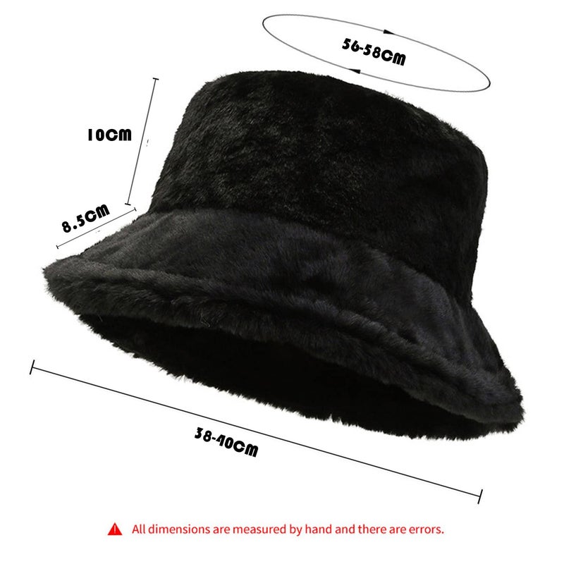 TZ Promise Women Plush Fluffy Bucket Hat Warm Lining Winter Faux Fur Cozy Wide Brim Winter (Brown) - Image 5