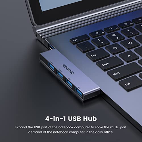 MOGOOD USB Hub for Laptop,MOGOOD USB Hub 3.0 USB Splitter Ultra-Slim Data Hub [Charging Not Supported] Multi USB Port Expander Type A Adapter Station for Laptop,Windows PC,Mac,Printer,Flash Drive,Mobile HDD - Image 2
