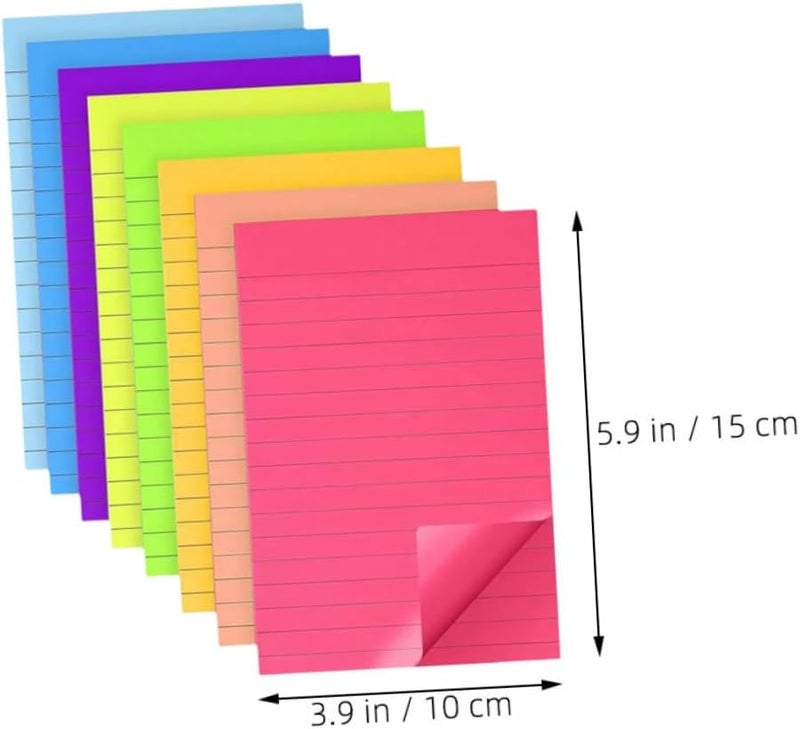 Personal & public compatible Uonlytech 8Pcs Small Sticky Tabs Memo Pads Tearable Lined Note Pads for Office School Home Practical Self-Stick Notebooks for to-do Lists and Reminders Portable Colored Memo Stickers Surface safe - Image 2