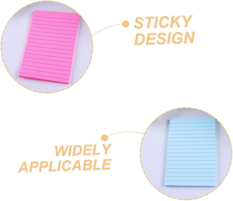 Personal & public compatible Uonlytech 8Pcs Small Sticky Tabs Memo Pads Tearable Lined Note Pads for Office School Home Practical Self-Stick Notebooks for to-do Lists and Reminders Portable Colored Memo Stickers Surface safe - Image 4