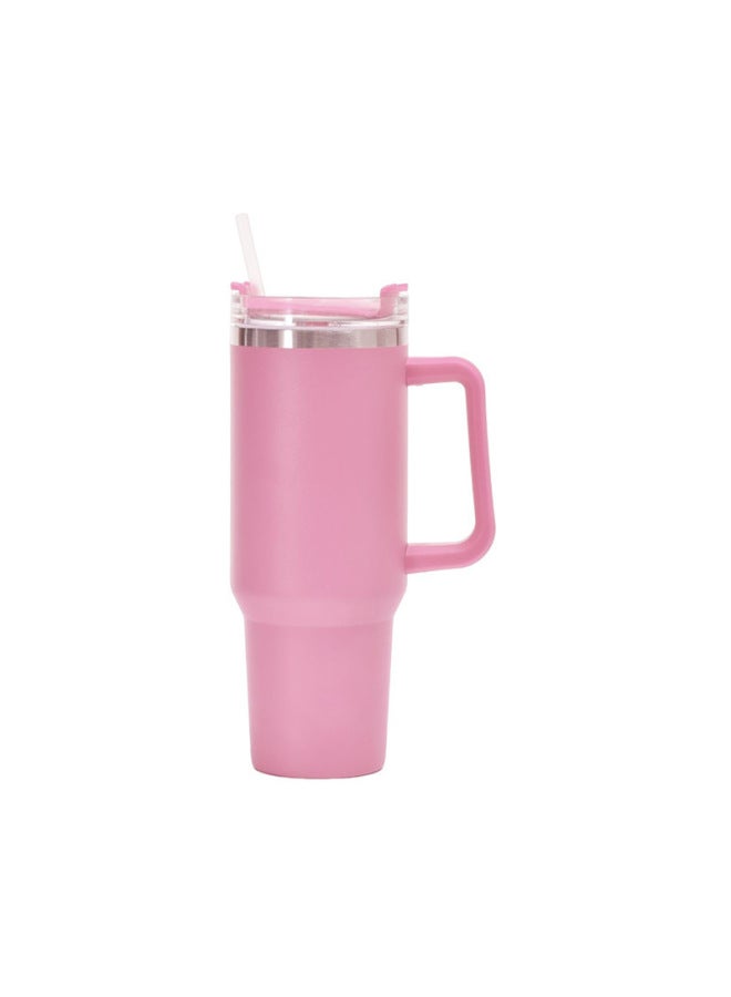 40oz Large-capacity Second-generation Car Cup 304 Stainless Steel Thermos Cup Portable With Handle Straw Ice Cup