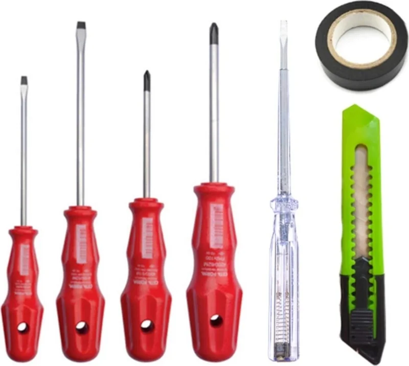 BarkoFix 7-Piece Repair Set / 4-Piece Screwdriver Set Control Pen Utility Knife Electrical Tape