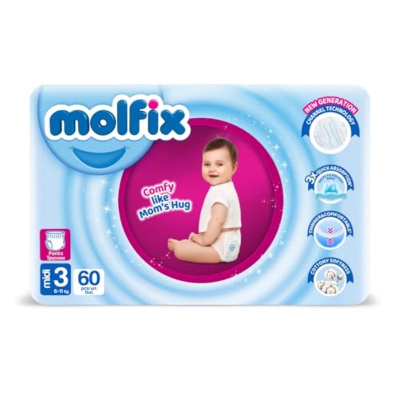 Baby Diaper Pants Size 3 Maxi 6 11 kg Jumbo Pack of 60 Soft and Absorbent Disposable Pants - Image 5