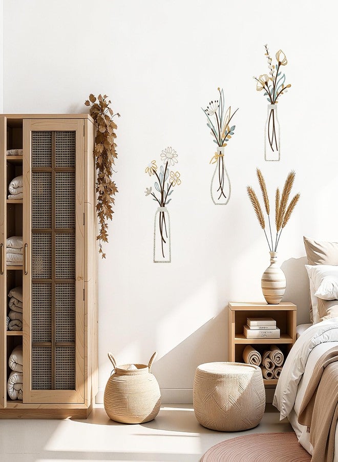 BoAn 3 Pieces Metal Flower Wall Art - Rustic Farmhouse & Boho Floral Wall Decor for Living Room, Bedroom, Bathroom - Durable Pre-Drilled Home Decorationss, Housewarming Gift - Image 5