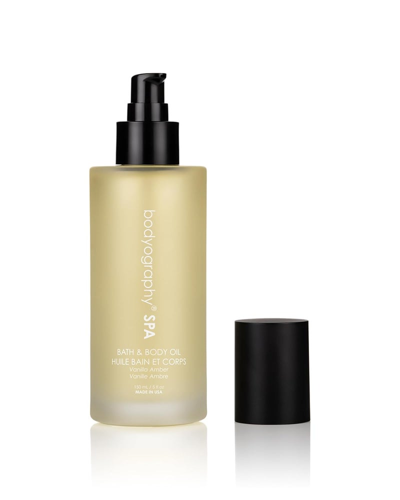 Bodyography Spa Bath Body Oil 4 oz Vanilla Amber Fragrance Hydrating Botanical Oil with Squalene Rose Hip Babassu Vegan ParabenFree GlutenFree Moisture for Tone Texture - Image 1