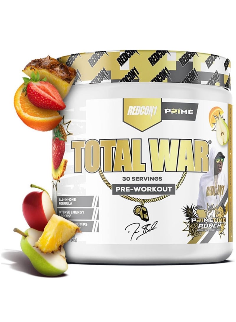 Total War Pre Workout Powder for Men & Women, Prime Time Punch, 435g