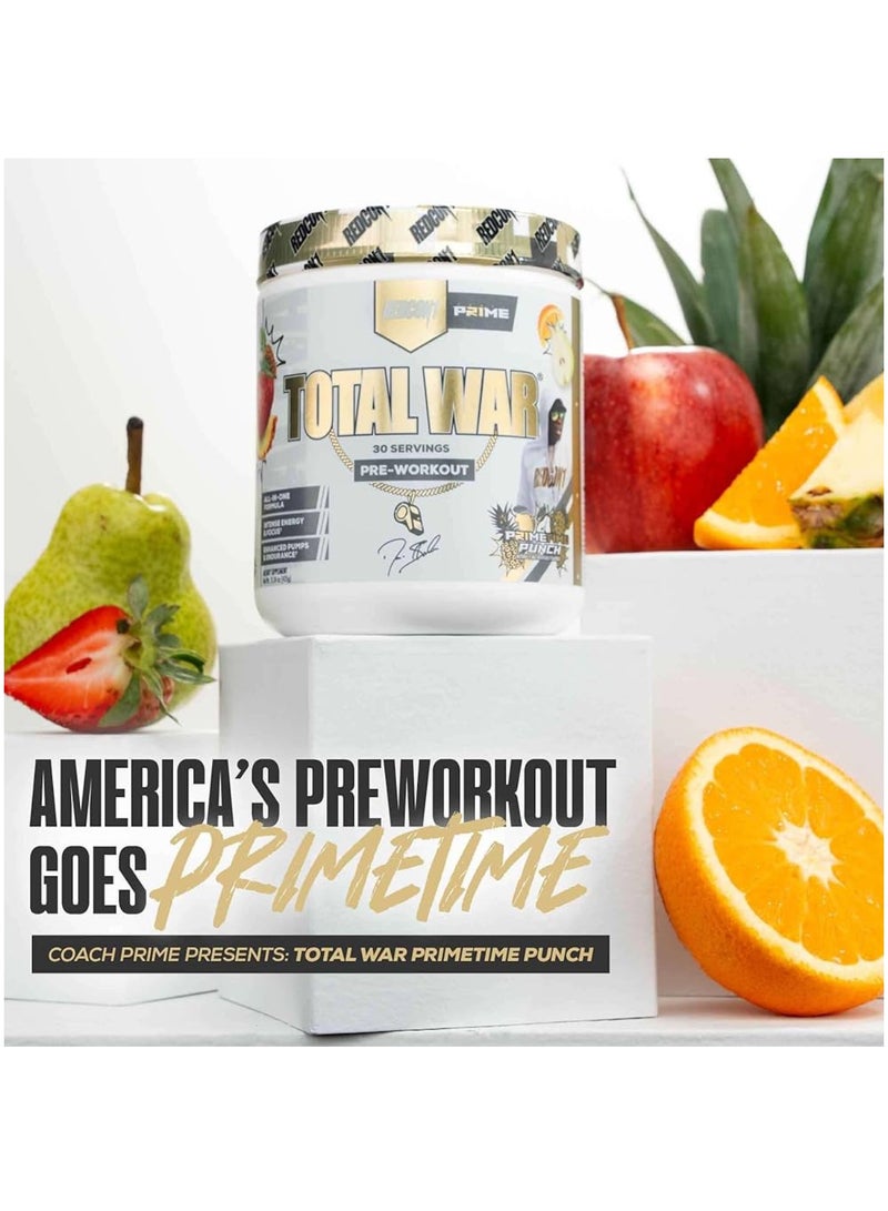 Total War Pre Workout Powder for Men & Women, Prime Time Punch, 435g
