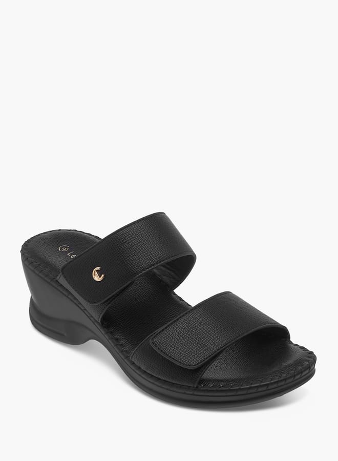 Le Confort Women Textured Slip-On Sandals with Wedge Heels  - Image 2