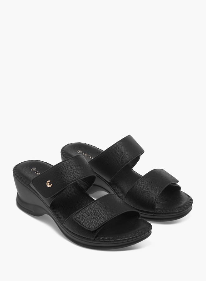 Le Confort Women Textured Slip-On Sandals with Wedge Heels  - Image 1