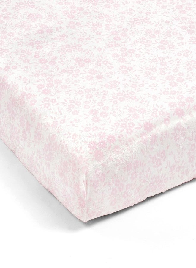 Lush Decor Garden of Flowers Soft & Plush Fitted Crib Sheet, 52"x 28", Pink - Image 1