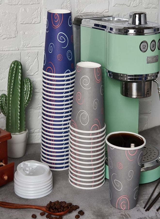 TV TOPVALUE 100 Pack 16 oz Paper Cups, Disposable Coffee Cups with Lids and Straws for Drinking Water, Tea, Used for Home, Shops and Cafes - Image 5