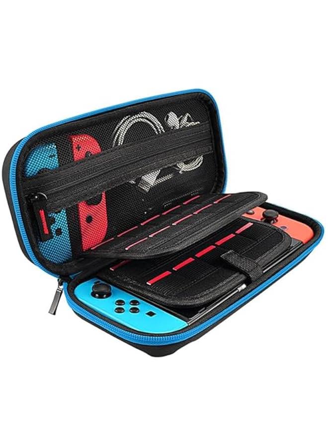 HOOKOR Switch Case, Compatible With Nintendo Switch Oled Case, Classic Switch Oled Carrying Case, Portable Switch Oled Carrying Case for Nintendo, High Capacity Switch Traveling Case (Blue) - Image 1