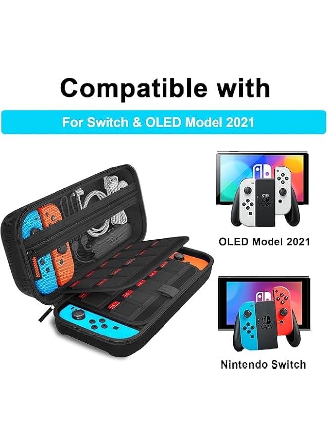 HOOKOR Switch Case, Compatible With Nintendo Switch Oled Case, Classic Switch Oled Carrying Case, Portable Switch Oled Carrying Case for Nintendo, High Capacity Switch Traveling Case (Blue) - Image 3