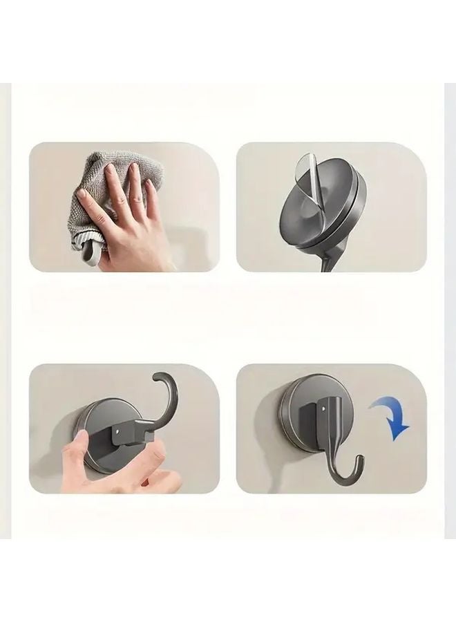 Grey Strong Suction Cup Hook No Drilling Required For Kitchen Bathroom - Image 3