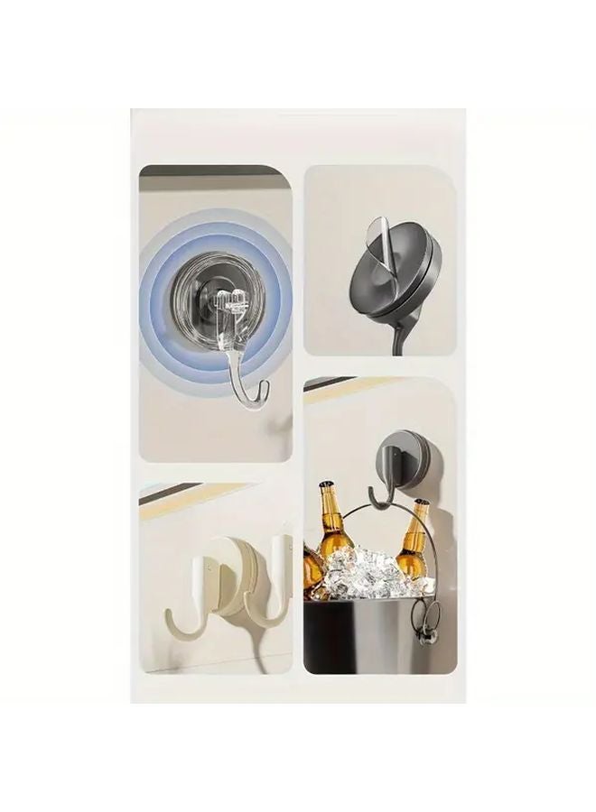 Grey Strong Suction Cup Hook No Drilling Required For Kitchen Bathroom - Image 5