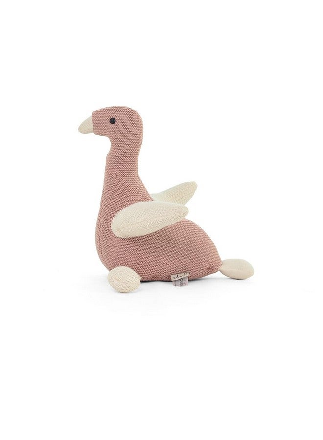 Pluchi Chuckles Bird Cotton Knitted Stuffed Soft Toy (35cmx23cm) (Pale Pink & Ivory) - Image 3