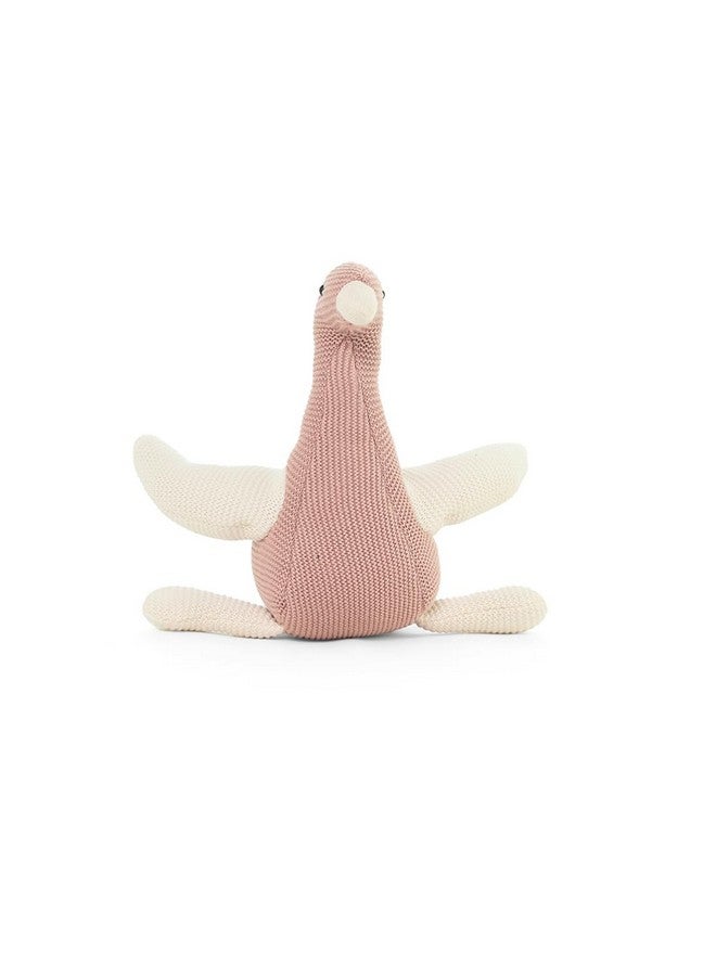 Pluchi Chuckles Bird Cotton Knitted Stuffed Soft Toy (35cmx23cm) (Pale Pink & Ivory) - Image 2