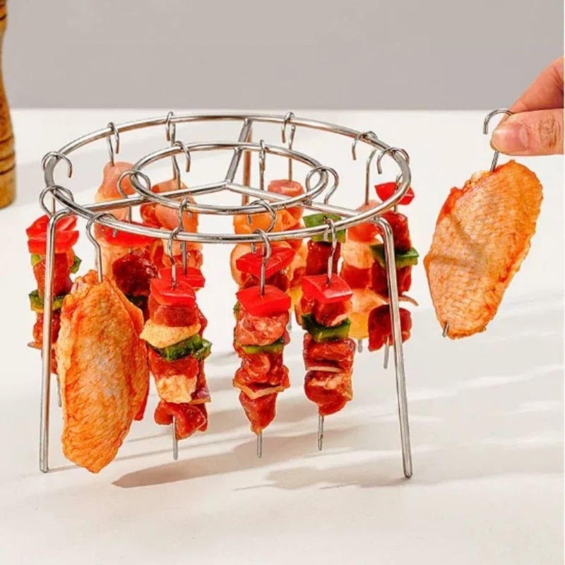 Shish Tawook Skewers for Air Fryer Compatible with All Air Fryer for the First Time in Egypt, Mini Shish Tawook Skewers with Stainless Steel Stand (1 Piece) - Image 1