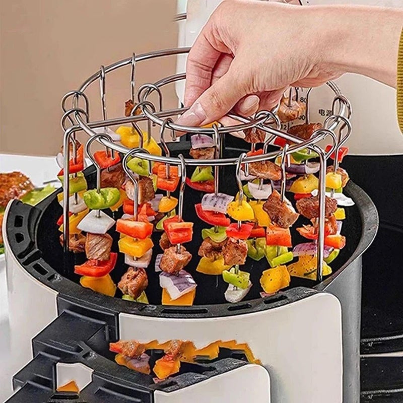 Shish Tawook Skewers for Air Fryer Compatible with All Air Fryer for the First Time in Egypt, Mini Shish Tawook Skewers with Stainless Steel Stand (1 Piece) - Image 2