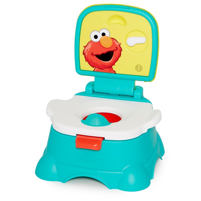 Sesame Street Sesame Street Elmo Hooray 3in1 Potty Training Toilet Seat and Step Stool Easy to Clean Design with Flush Handle and Sounds Portable and Great for Travel Perfect for Toddler Boys and Girls 13