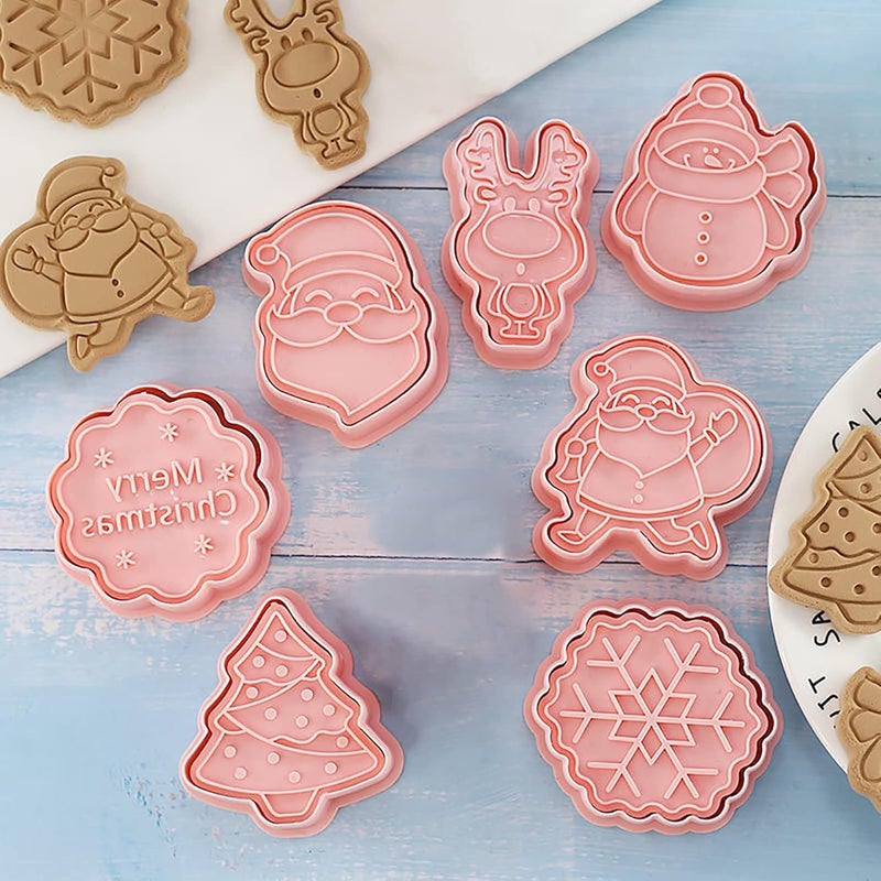 comfrt Cookie Cutters with Stamps Set, 7pcs Style Cute Cartoon Cookie Stamps, DIY Cartoon Biscuit Baking Mold,Funny Fondant Tool Pastry Biscuit Cake 3D Baking Mold Tools for Kids - Image 3