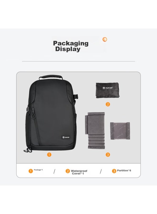 Tarion Camera Backpack, Waterproof Multifunctional Commuter Casual Backpack, Canon Dslr Backpack, Tr-l Black - Image 5