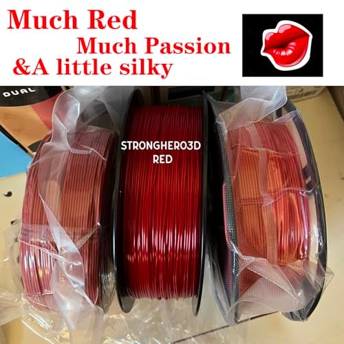 Stronghero3D PLA 3D Printer Filament 1.75mm,Dark red,Ruby red,Net Weight 1kg(2.2lbs) Accuracy +/-0.05mm - Image 3