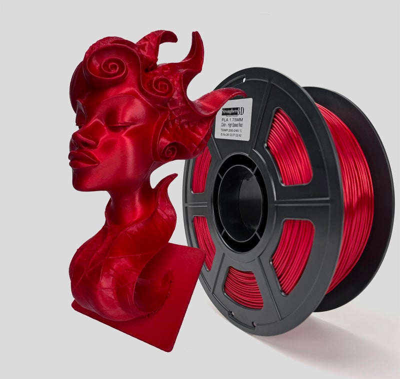 Stronghero3D PLA 3D Printer Filament 1.75mm,Dark red,Ruby red,Net Weight 1kg(2.2lbs) Accuracy +/-0.05mm - Image 2
