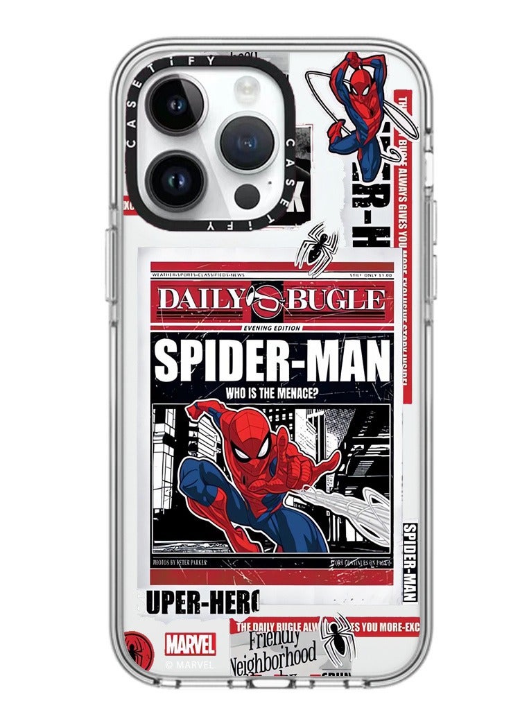 Casetify Apple iPhone 12 Pro Max Case,Fighting Spider-Man Magnetic Adsorption Phone Case - Semi transparent  - Image 1
