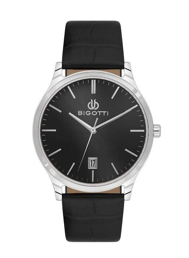 Bigotti Bigotti - Quotidiano Men Watch | Genuine LeatherBrass Case | Analog | Round Dial | Mineral Glass | Japanese Quartz | Water Resistant 50 Meters