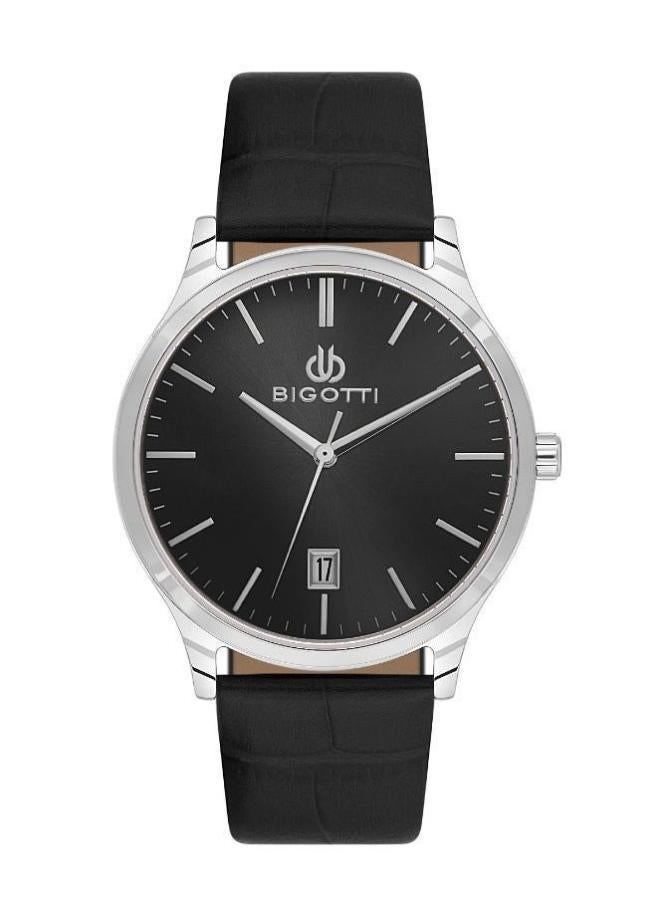 Bigotti - Quotidiano Men Watch | Genuine LeatherBrass Case | Analog | Round Dial | Mineral Glass | Japanese Quartz | Water Resistant 50 Meters - Image 1