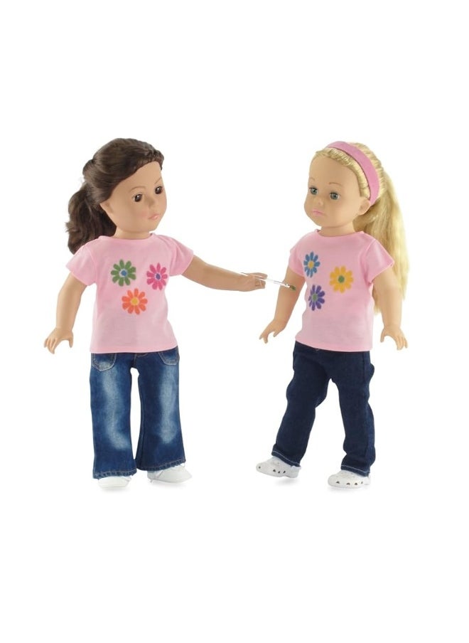 Emily Rose Emily Rose 18 Inch Doll Clothes 5 Pack Pink 18-in Doll Classic Casual T-Shirts Tees Basics Value Bundle | Gift-Boxed! | Fits Most 18" Dolls  - Image 3
