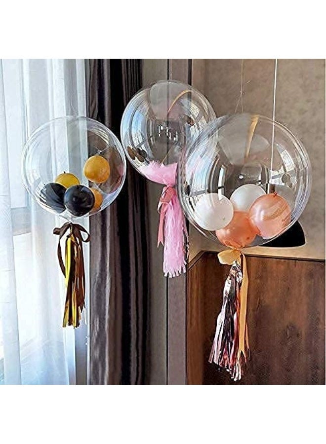 Efay Clear Balloons, Pre Stretched 20" Clear Balloons Transparent 15Pcs Big BoBo Bubble Balloons for Indoor Outdoor Christmas New Year Party Decoration - Image 5