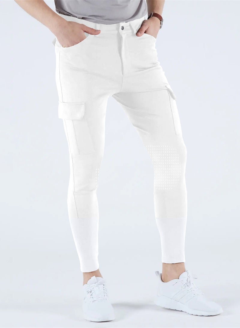 general Knee Silicon Riding Breeches Men Pocket Equestrian Horse Riding Pants - Image 1