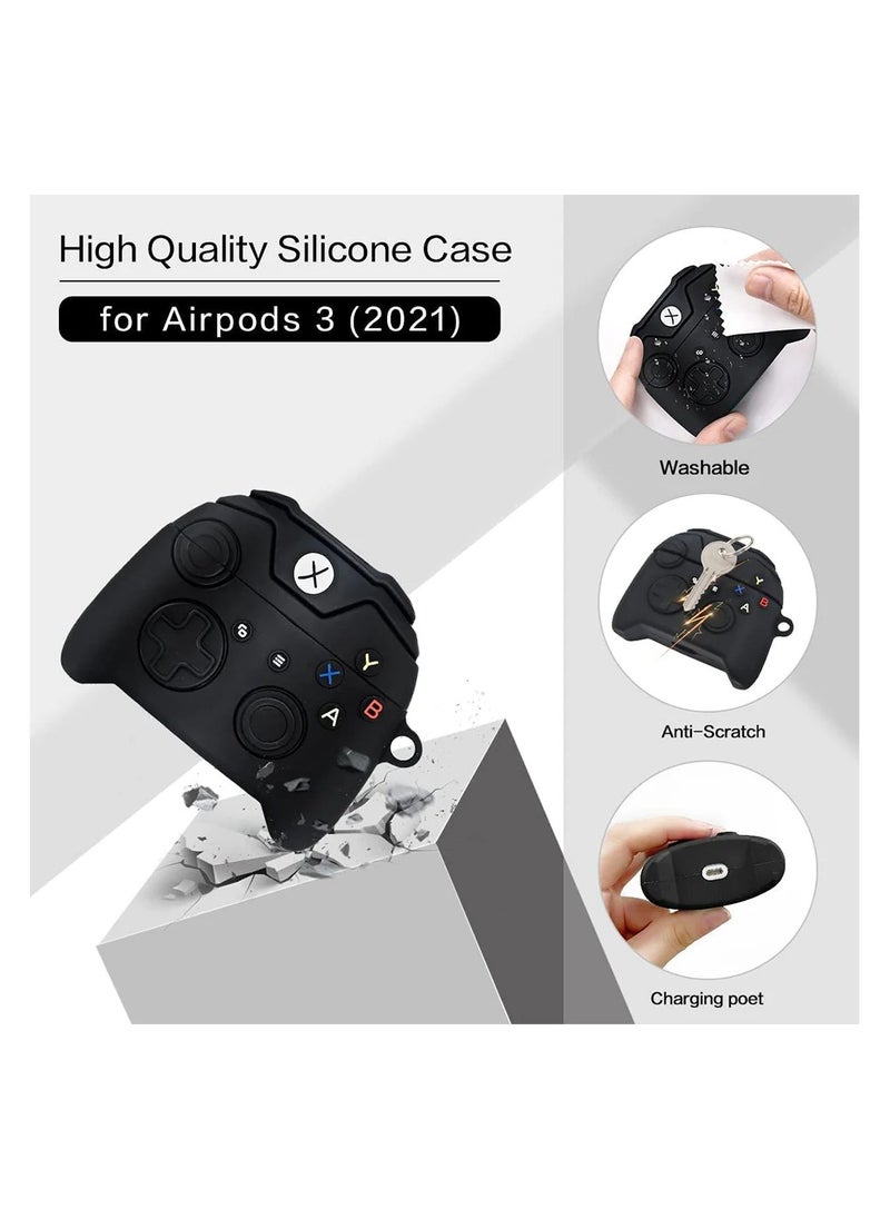 Case Soft Silicone Shockproof Cover for Apple Airpods 3 New 3D Cute Cartoon Creative Fun Case Skin with Keychain Design