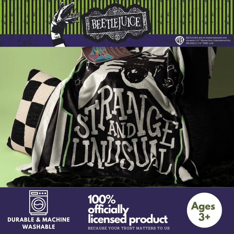 Franco Collectibles Beetlejuice Lydia Bedding Super Soft Micro Raschel Throw  46 in x 60 in  (Officially Licensed Product) - Image 2