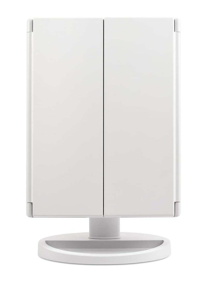 Quantum Bay LED Vanity Mirror with 3x Magnification – Compact and Portable Makeup Mirror for Home and Travel – White  - Image 3