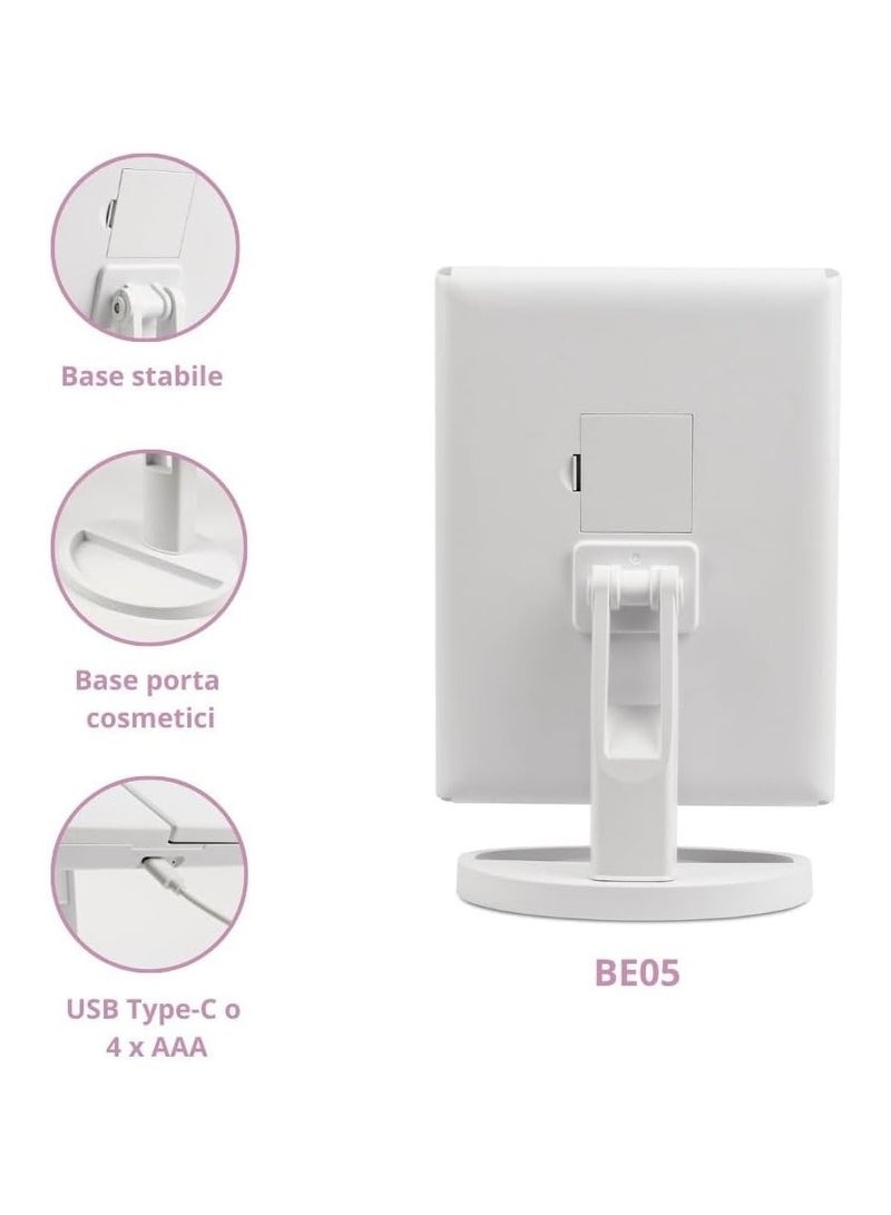 Quantum Bay LED Vanity Mirror with 3x Magnification – Compact and Portable Makeup Mirror for Home and Travel – White  - Image 4